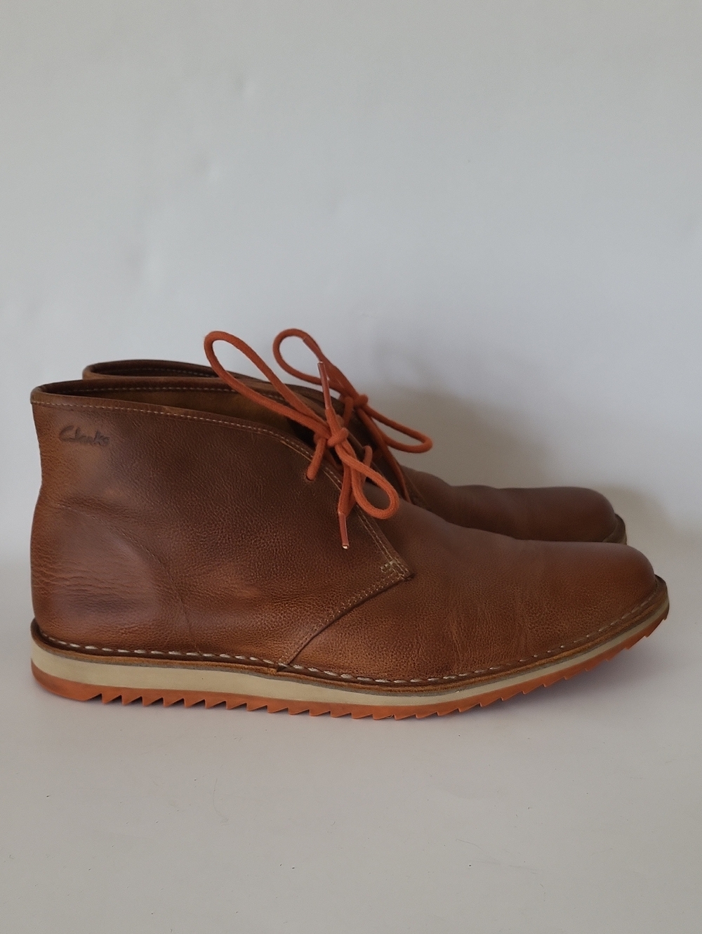 Clarks Men's Eastridge Mid Brown Leather Chukka Boots Size 10.5